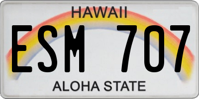 HI license plate ESM707