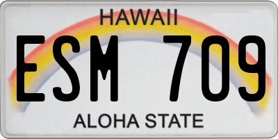 HI license plate ESM709