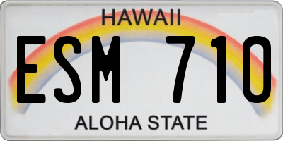 HI license plate ESM710