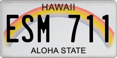 HI license plate ESM711