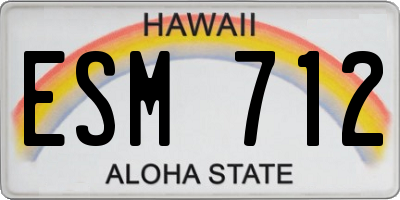 HI license plate ESM712