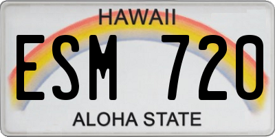 HI license plate ESM720