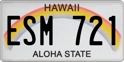 HI license plate ESM721
