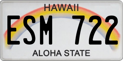 HI license plate ESM722