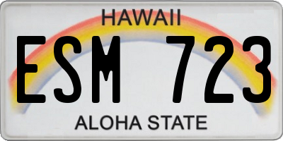 HI license plate ESM723