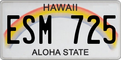 HI license plate ESM725