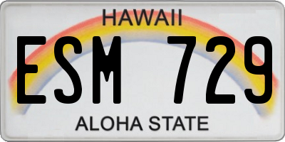 HI license plate ESM729