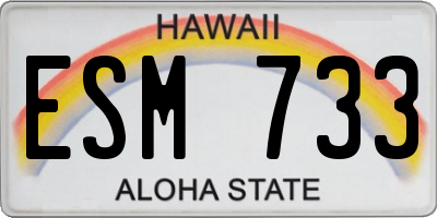 HI license plate ESM733