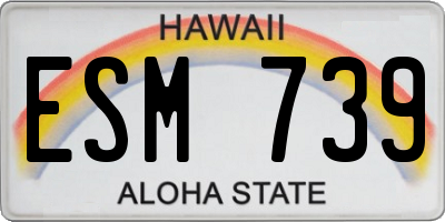 HI license plate ESM739