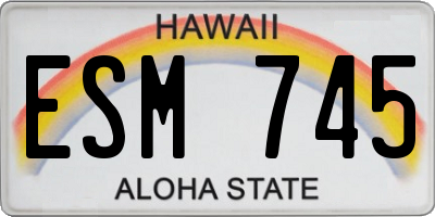 HI license plate ESM745