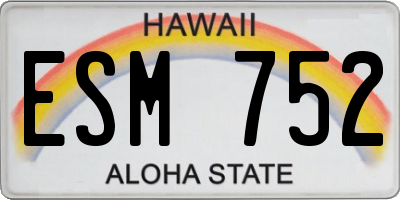 HI license plate ESM752