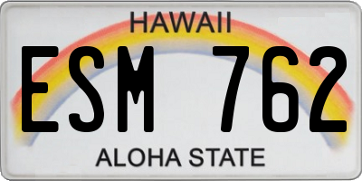 HI license plate ESM762