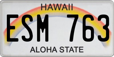 HI license plate ESM763