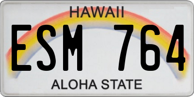 HI license plate ESM764