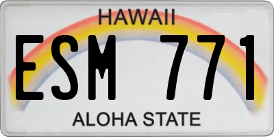 HI license plate ESM771