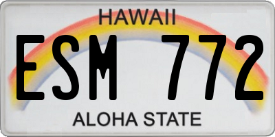 HI license plate ESM772