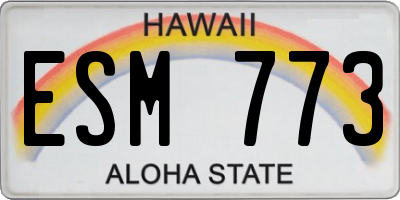 HI license plate ESM773