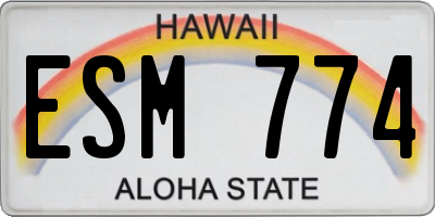 HI license plate ESM774