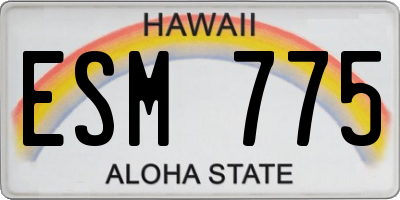 HI license plate ESM775