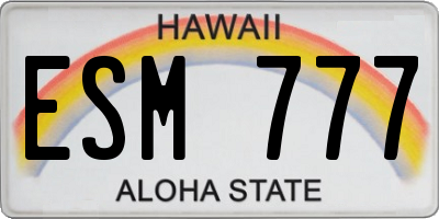 HI license plate ESM777