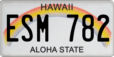 HI license plate ESM782