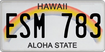 HI license plate ESM783