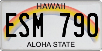 HI license plate ESM790