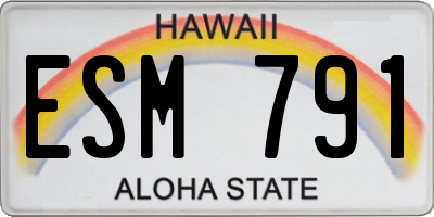 HI license plate ESM791