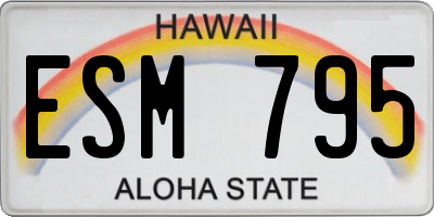 HI license plate ESM795