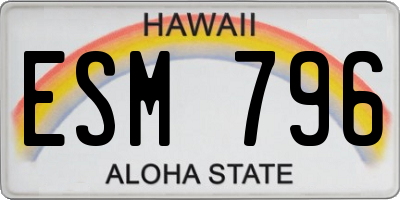 HI license plate ESM796