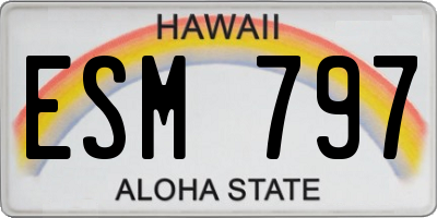 HI license plate ESM797