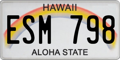 HI license plate ESM798