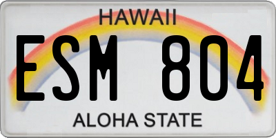 HI license plate ESM804