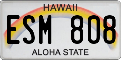 HI license plate ESM808