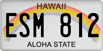 HI license plate ESM812