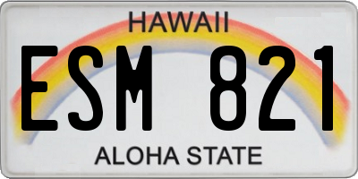 HI license plate ESM821