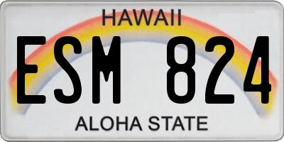 HI license plate ESM824