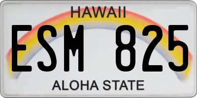 HI license plate ESM825