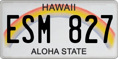 HI license plate ESM827
