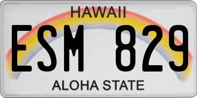 HI license plate ESM829