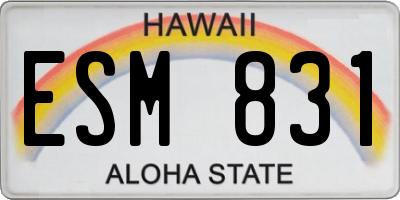 HI license plate ESM831