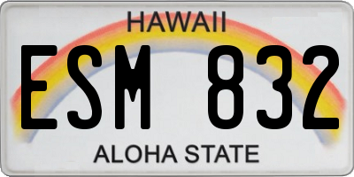 HI license plate ESM832