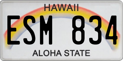 HI license plate ESM834