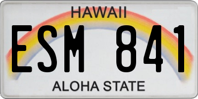 HI license plate ESM841