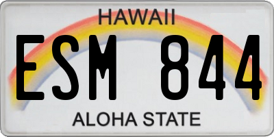 HI license plate ESM844
