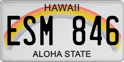 HI license plate ESM846