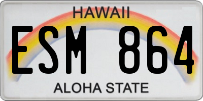 HI license plate ESM864