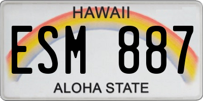 HI license plate ESM887
