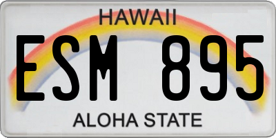 HI license plate ESM895