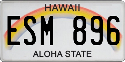 HI license plate ESM896